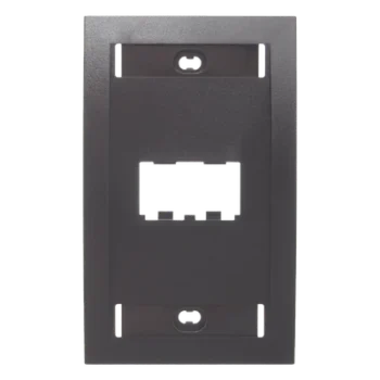 Placa de Pared Vertical / 2 Puertos Mini-Com / Con Espacio para Etiquetas / 2.75 x 4.5 pulgadas / Negro