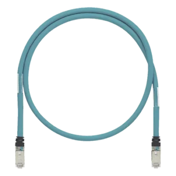 Patch Cord Industrial Cat6A / SF/UTP Blindado / 26 AWG / 600V / 60 cm (1.97 ft) / Aqua