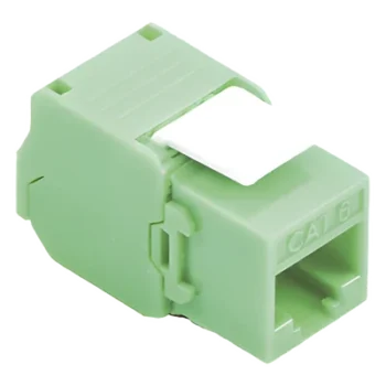 Módulo Jack Keystone / Cat6A / RJ45 Sin Blindaje / Terminación Ángulo 180° / Color Verde / 1 Puerto