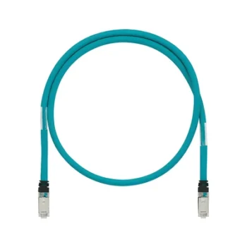 Patch Cord Cat6A Industrial 600V / Blindado SF/UTP / 26 AWG / 1 Metro (3.28 Pies) / Aqua