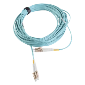 Jumper de Fibra Óptica / Multimodo OM3 50/125 µm / LC-LC Duplex / OFNR / 15 m (49.21 ft) / Aqua