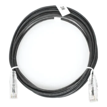 Cable de Parcheo Slim UTP Cat6 / 3 m (9.84 ft) / 28 AWG / 1 Gbps / RJ45 / Negro
