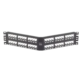 Panel de Parcheo Modular / 48 Puertos / 2UR / Diseño Angulado / Totalmente Blindado / Acero Inoxidable
