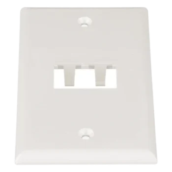 Placa de Pared Vertical / 2 Puertos Mini-Com / 69.8 x 114.3 mm / 2.75 x 4.5 pulg. / Blanco Mate / ABS
