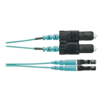 Jumper de Fibra Óptica / Multimodo OM3 50/125 / LC-SC Dúplex / OFNR Riser / Aqua / 1 m (3.28 ft)