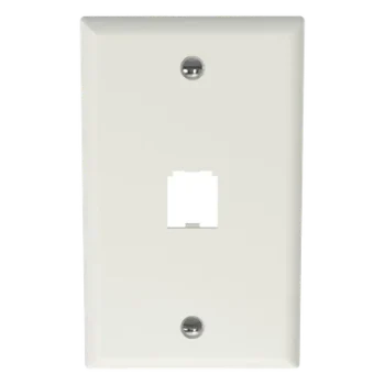 Placa de Pared Vertical / 1 Puerto Mini-Com / Diseño Plano / 2.75 x 4.5 pulg. / Blanco Mate