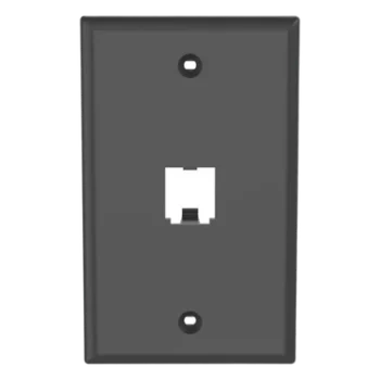 Placa de Pared Vertical / 1 Puerto / Mini-Com / Diseño Plano / ABS / 2.75 x 4.5 in / Negro