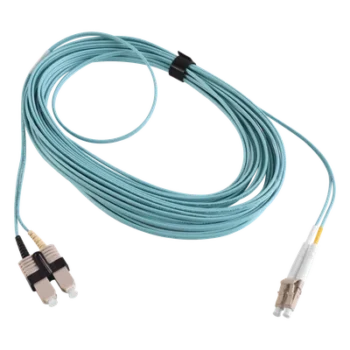 Jumper de Fibra Óptica / Multimodo 50/125 OM3 / LC-SC Duplex / OFNR / Aqua / 10 m (32.81 ft)