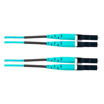 Jumper de Fibra Óptica / Multimodo OM4 50/125 μm / LC-LC Dúplex / OFNR Riser / 25 m (82 ft) / Color Aqua