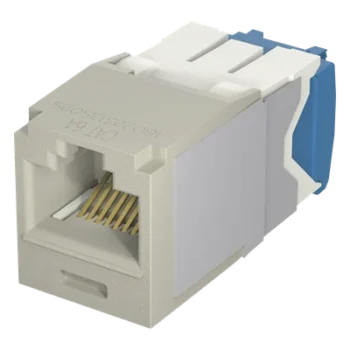 Conector Jack RJ45 / Categoría 6A / 8 Posiciones 8 Cables / Terminación TG / PoE 100W / Color Gris