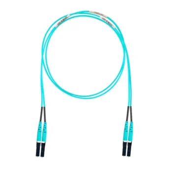 Jumper de Fibra Óptica / Multimodo OM4 50/125 / LC-LC Dúplex / OFNR Riser / Aqua / 2.44 m (8 ft)