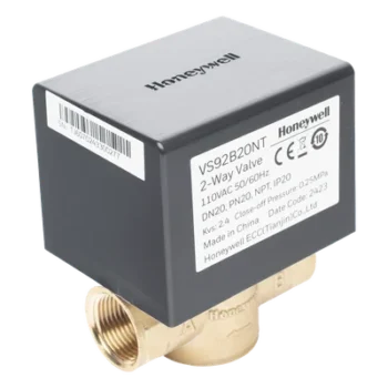 Válvula de Control Eléctrica 2 Vías / Retorno por Resorte NC / 110 V CA / DN20 3/4" NPT / PN20 / Agua 94 °C / Glicol 50%