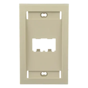 Placa de Pared Vertical / 2 Puertos Mini-Com / Espacios para Etiquetas / Perfil Elevado / Marfil