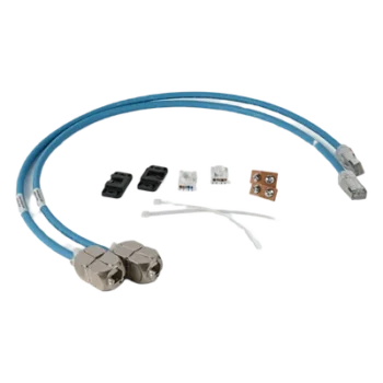 Conector In-Line / Cat6A / Blindado S/FTP / 28 AWG / 0.5 m (1.64 ft) / PoE hasta 100W / Re-terminable / CM/LSOH-1