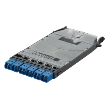 Cassette de Fibra Óptica / 6 Puertos LC Duplex / 12 Fibras Monomodo OS2 / Empalme por Fusión / 500 Ciclos de Conexión / 0.35 dB Pérdida de Inserción