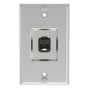 Placa de Pared Vertical / 1 Puerto Keystone / Cat5e / Acero Inoxidable / 114.3 mm (4.50 pulgadas)