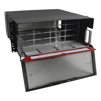 Distribuidor de Fibra Óptica de Alta Densidad / 4 UR / 16 Placas Plug and Play / Hasta 384 Fibras / Rack 19" (48.26 cm)