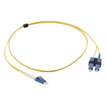 Jumper de Fibra Óptica Monomodo / OS2 / XGLO / Riser / LC/UPC-SC/UPC Duplex / OFNR / Amarillo / 1 Metro (3.28 Pies)