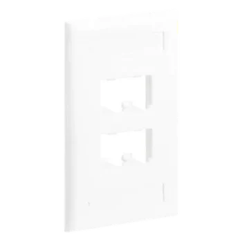 Placa de Pared Vertical / 4 Puertos Mini-Com / Diseño Inclinado / 2.75 x 4.5 in / ABS / Blanco