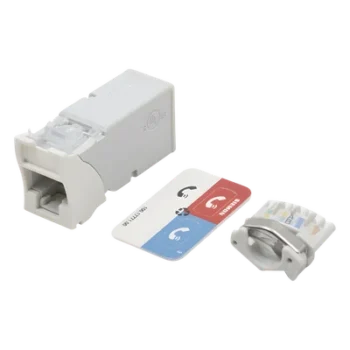 Jack Cat6A / UTP / Montaje Híbrido Plano-Angulado / Alta Densidad / Blanco / Versión Bulk