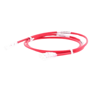 Cable de Parcheo Cat6 / UTP 28AWG Diámetro Reducido / 0.61m (2 Pies) / Rojo / LSZH-CM / PoE++