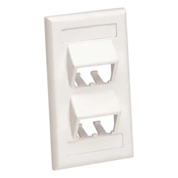 Placa de Pared Vertical / 4 Puertos Mini-Com Inclinados / Con Espacios para Etiquetas / Blanco Mate