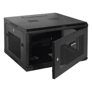 Gabinete de Pared 6UR / 600x372x600 mm (23.6x14.6x23.6 in) / Puerta Perforada Hexagonal / Carga 60 kg / Profundidad Ajustable 562 mm