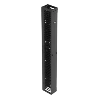 Organizador Vertical de Cables / Alta Densidad / 45 U / Ancho 8 in / Diseño Simple Frontal / ABS y Acero / Negro