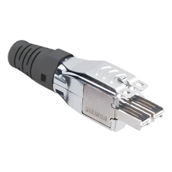 Plug TERA / 4 Pares / 22-23 AWG / S/FTP y F/FTP / Cat 7 y 7A / Blindado / Negro