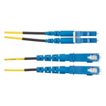 Jumper de Fibra Óptica / Monomodo OS2 9/125 / LC-SC Duplex / OFNR Riser / LSZH / 50 m (164 ft) / Amarillo