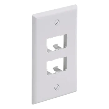 Placa de Pared Vertical / 4 Puertos Mini-Com / ABS Blanco / 2.75 x 4.5 in / Profundidad 0.85 in