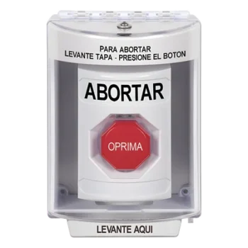 Botón de Abortar con Bocina / Tapa de Policarbonato Resistente / Restablecimiento con Llave / UL/cUL/ADA / Interior/Exterior