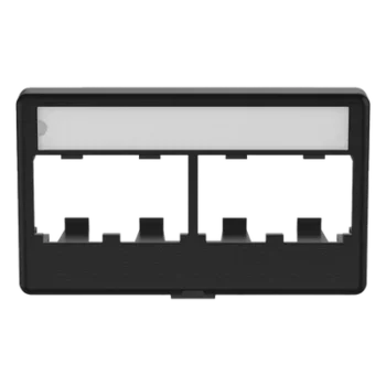 Placa de Mobiliario Modular / 4 Puertos Mini-Com / ABS Negro / 2.9x0.88x1.77 pulg (73.66x22.35x44.95 mm)