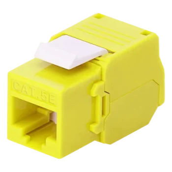 Módulo Jack Keystone / Cat5e / Toolless / Terminación 180° / 1 Puerto / Sin Blindaje / Amarillo