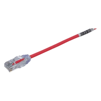 Cable de Parcheo UTP Cat6 / 28 AWG Diámetro Reducido / 4.57 m (15 ft) / Doble Clasificación CM/LSZH / PoE IEEE 802.3bt / Rojo