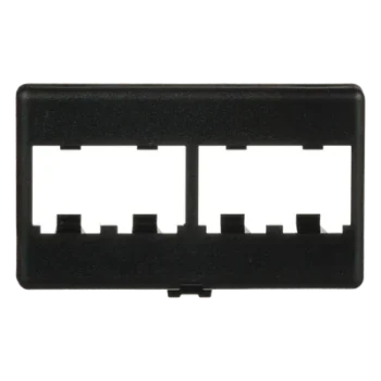 Placa de Mobiliario Modular / 4 Puertos Mini-Com / ABS / 2.9 x 1.77 x 0.88 in / Negro