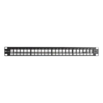 Patch Panel / Keystone UTP / 24 Puertos / Plano / 1UR / Acero 18 Gauge / -10 a 60°C