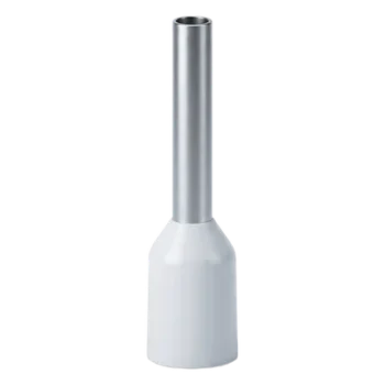 Conector Ferrule / 22 AWG / 0.5 mm² / Latón Estañado / PVC Blanco / Conductor 8 mm / 25 Piezas