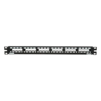 Panel de Parcheo Modular / 24 Puertos / 1UR / Plano / Totalmente Blindado / Acero Inoxidable