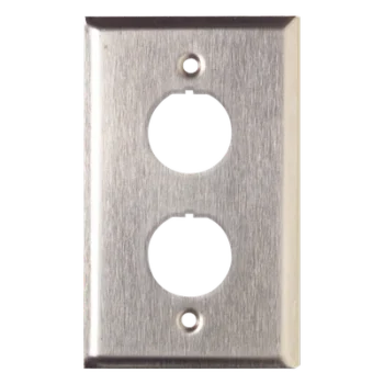 Placa de Pared Reforzada / Acero Inoxidable / 2 Puertos / IP44 / Industrial