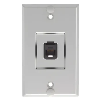 Placa de Pared Vertical / 1 Puerto Keystone / Jack Cat6 / 110 Impacto / Acero Inoxidable / 2.74 x 4.50 in