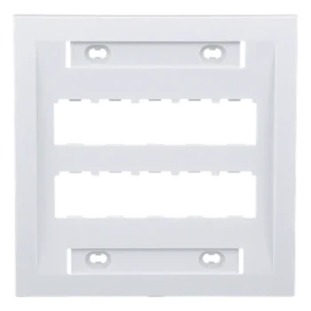 Placa de Pared Vertical / 10 Puertos Mini-Com / ABS / 4.5 x 4.5 pulg. / Blanco