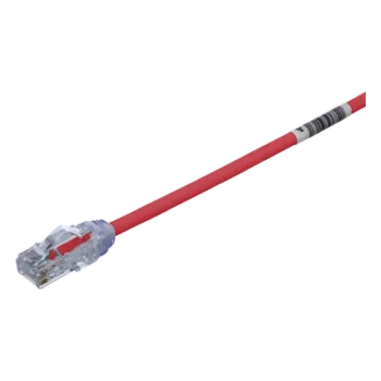 Cable de Parcheo UTP Cat6A / 28AWG / CM-LSZH / 0.3m (1 Pie) / Rojo / PoE++ / -40 a 75°C