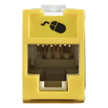 Jack RJ45 Cat5e / UTP / Montaje Híbrido Plano o Angulado / Terminación 110 / Amarillo