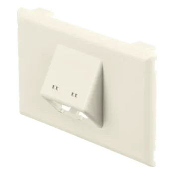 Placa de Pared Horizontal / 2 Puertos Mini-Com / 69.8 x 114.3 mm / PVC / Blanco Mate / ROHS
