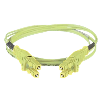 Jumper de Fibra Óptica / Multimodo OM5 50/125 / LC-LC Uniboot Duplex / LSZH / Verde Lima / 2 m (6.56 ft)