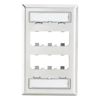 Placa de Pared Vertical / 6 Puertos Mini-Com / Acero Inoxidable Grado 304 / 69.8 x 114.3 mm / 2.75 x 4.5 in