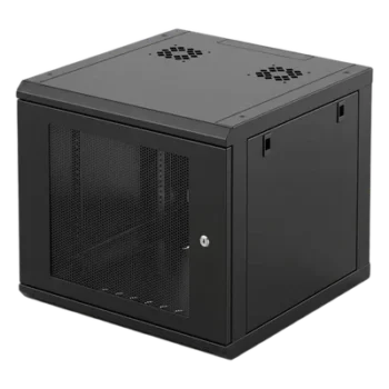 Gabinete Rack 19 Pulgadas / 6U / Montaje Pared / Ventilado / Acero Calibre 20 / Carga 100 Kg / 372x606x636 mm (14.6x23.9x25.0 in) / Puerta Perforada con Candado
