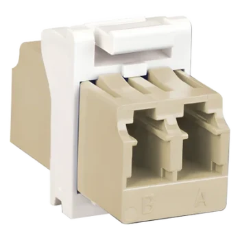 Módulo Acoplador de Fibra Óptica / LC Duplex / 2 Fibras / Monomodo y Multimodo / Diseño Plano / Color Blanco