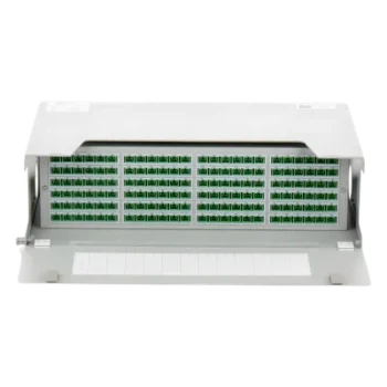 Distribuidor de Fibra Óptica / 144 Empalmes / 144 Acopladores SC/APC / 144 Pigtails SC/APC / 19" / 3 UR / 12.8" Profundidad